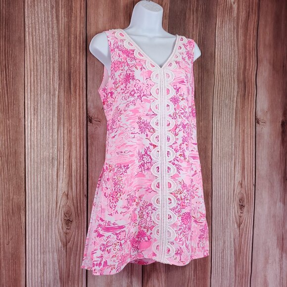 NWT Lilly Pulitzer Womens Size 6 Ronnie V-Neck Romper Peony Pink $208 - Picture 4 of 15